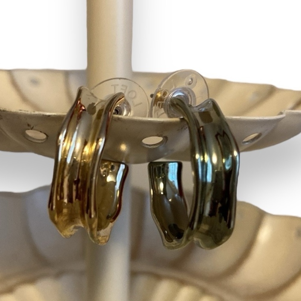 Loft Hoop Earrings Mismatched Gold & Silver Tone New